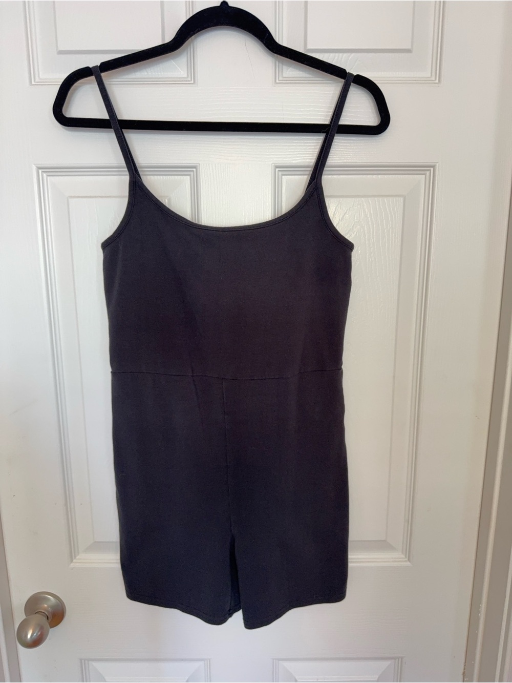 Madewell Black Cotton Tank Romper Bodysuit